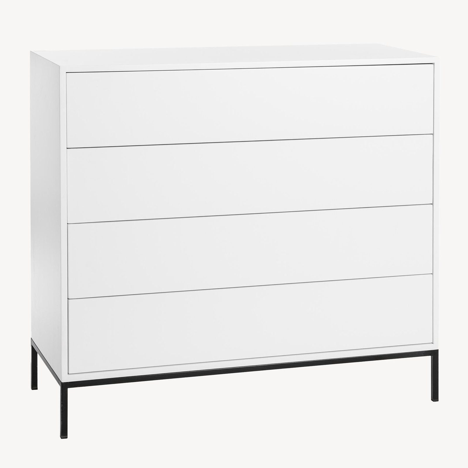 Comoda Push 4 lacado branco base preta - Image 2