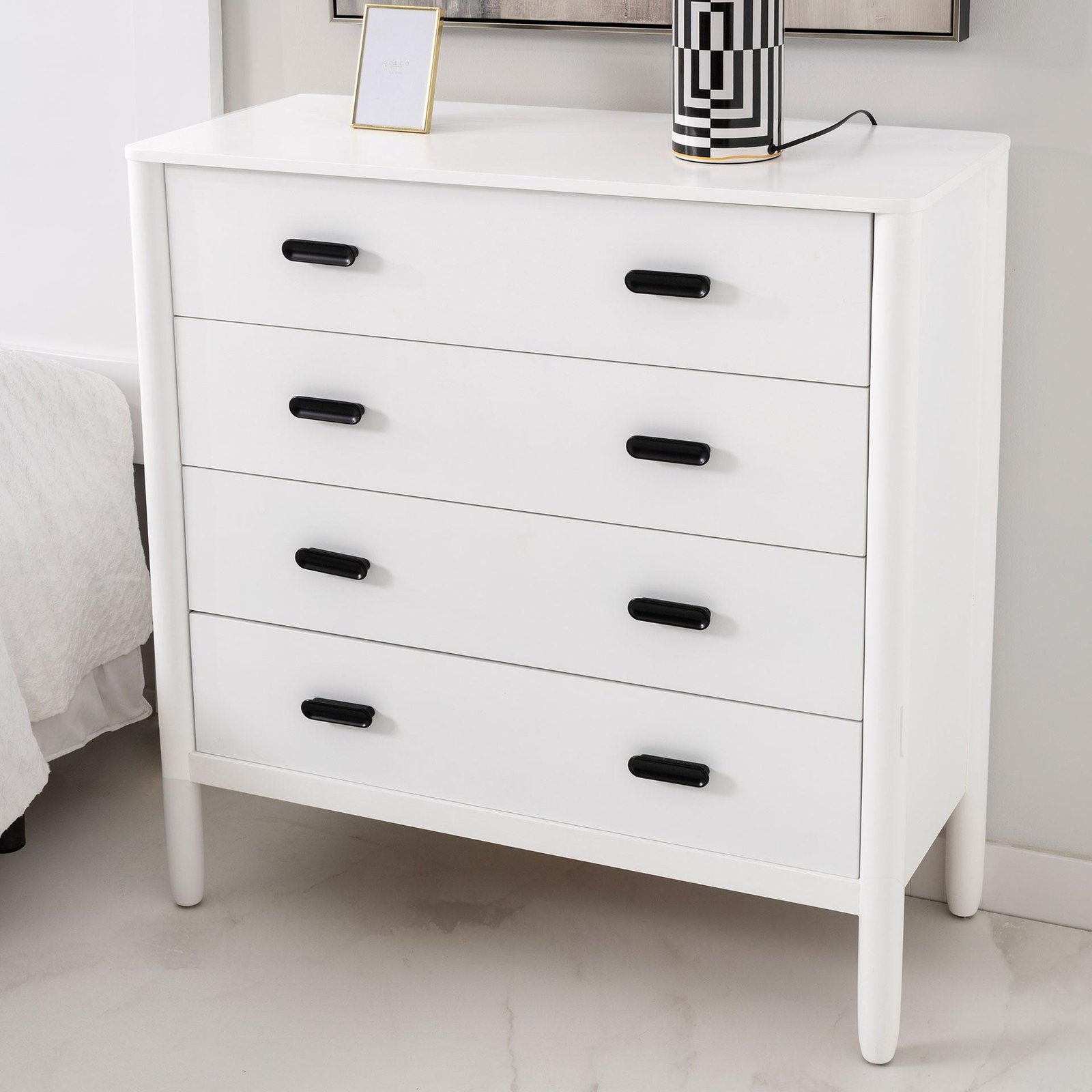 Comoda Florence 4 gavetas Lacado Branco - Image 4