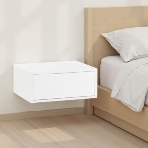 Mesa de cabeceira Push 1 gaveta Lacado Branco (para montagem na parede)