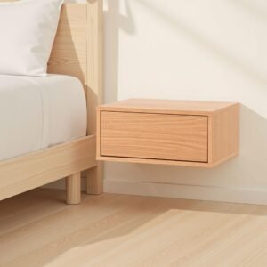 Mesa de cabeceira Push 1 gaveta Folheada Carvalho (para montagem na parede)