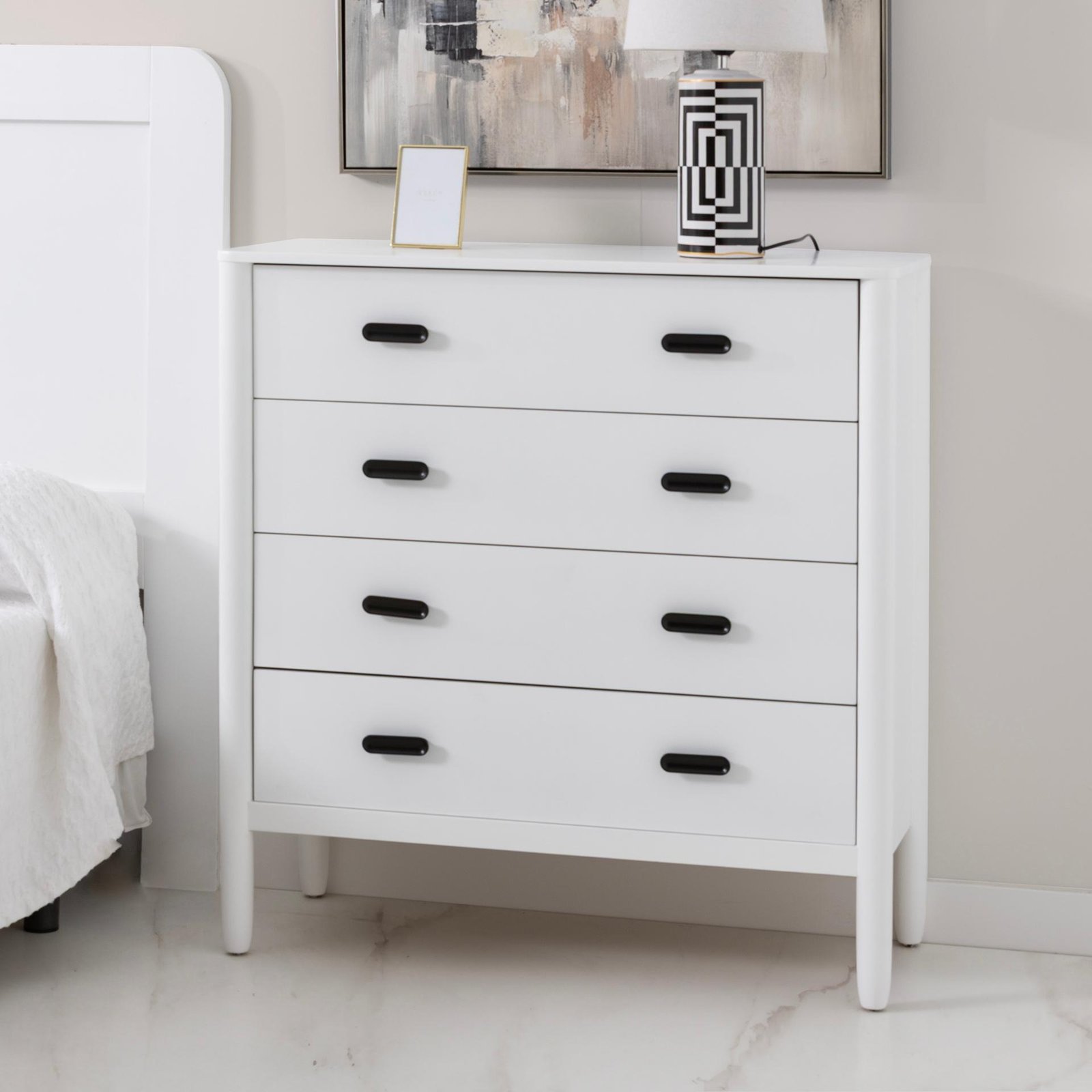 Comoda Florence 4 gavetas Lacado Branco