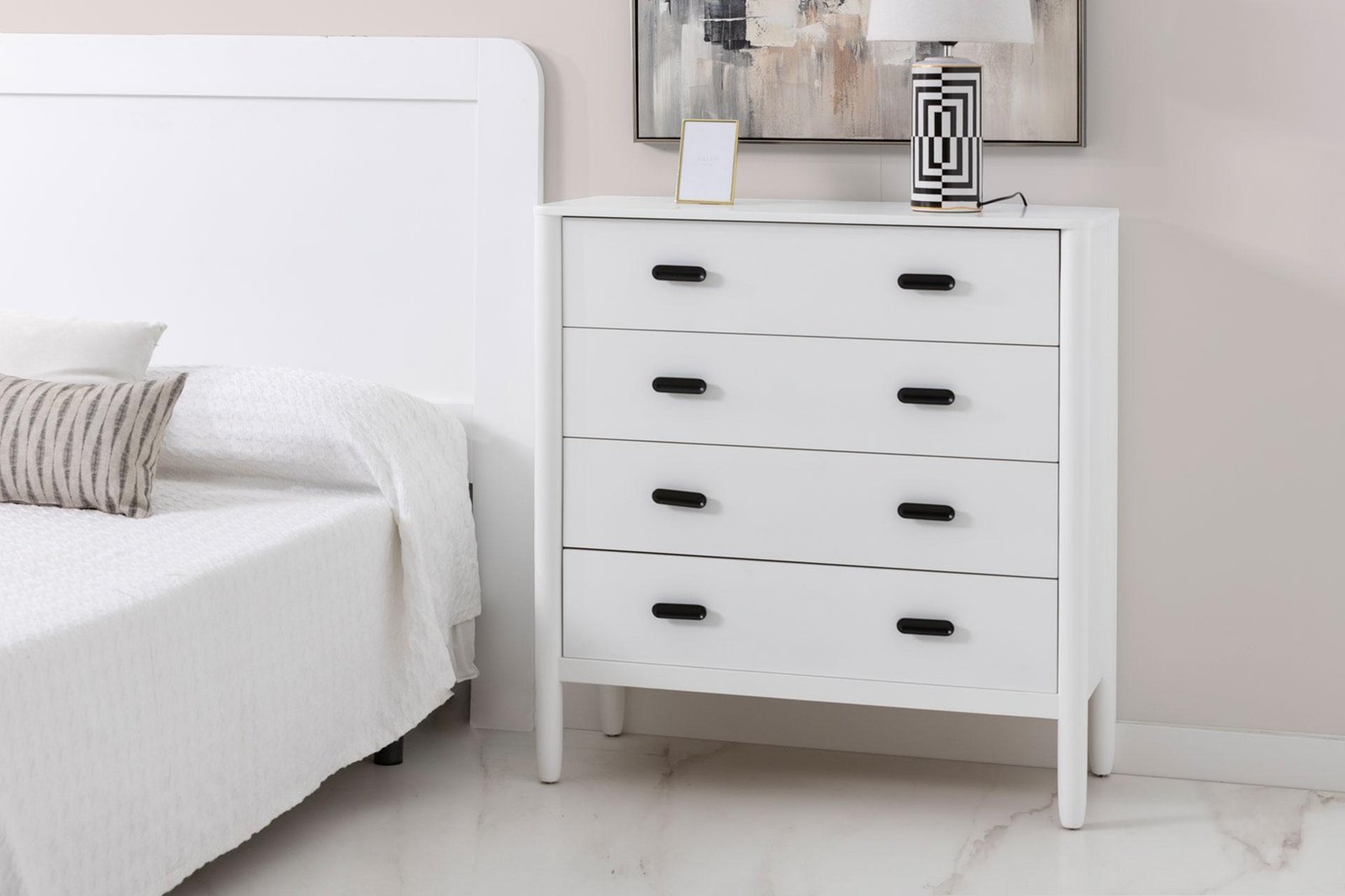 Comoda Florence 4 gavetas Lacado Branco - Image 6