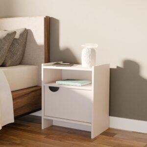 Mesa de Cabeceira Slow C+ Oca Cinza Pérola