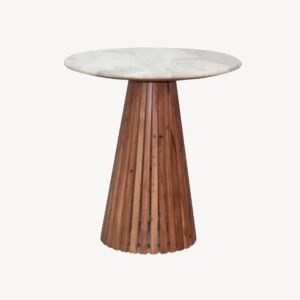 Mesa Auxiliar Acácia e Mármore