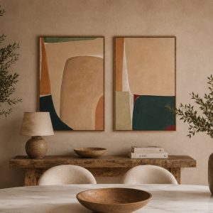 Quadros a óleo com moldura carvalho